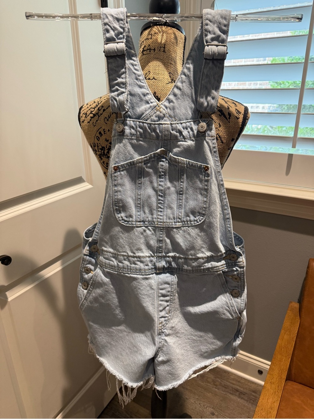 Old Navy Light Blue Denim Short Overalls